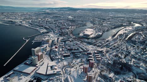 Aerial-View-of-Trondheim,-Norway
