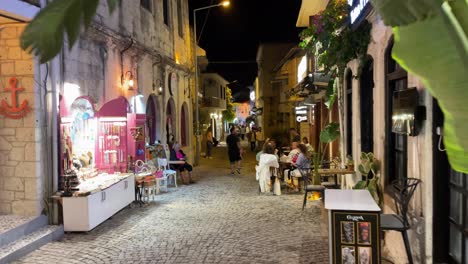 Walking-in-Empty-Streets-of-Alacati-during-Beautiful-Summer-Night-in-Turkey