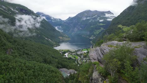 Geirangerfjord-Viewpoint-and-Geiranger-Village-in-Norway---Aerial