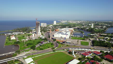 Aerial-view-of-Riviera-Veracruzana-in-Boca-del-Rio,-Veracruz