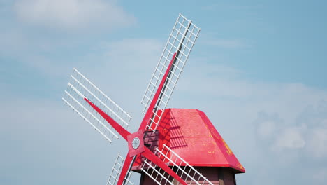 Spinning-Propeller-Of-Old-Windmill-At-Anseong-Farmland-In-South-Korea