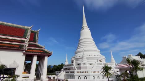 Asian-White-and-Red-Temple-Exterior-Design,-No-People