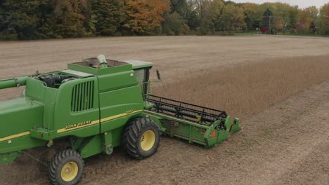 Combine-Harvesting-Aerial-Rising-Fall-Colors-Soybeans-Food-Waste-Production-Harvest-Thanksgiving