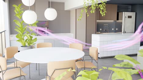 3D-render-of-modern-apartment-Dinette-with-Colorful-airflow-visualization