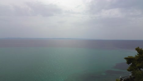 Aerial-Wanderlust:-Spathias-Beach,-Nikiti,-Greece,-in-Mesmerizing-4K