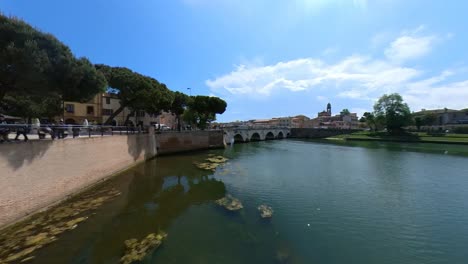 The-Roman-Bridge-of-Tiberius-In-Rimini,-Italy