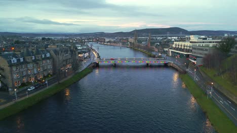 Vehicles-passing-on-bridge-over-Ness-river-in-Inverness