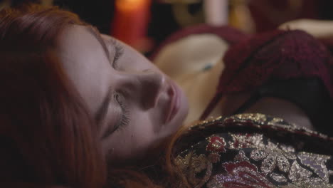 Vampire-Elegance:-Sleeping-Girl-in-a-Red-Gown