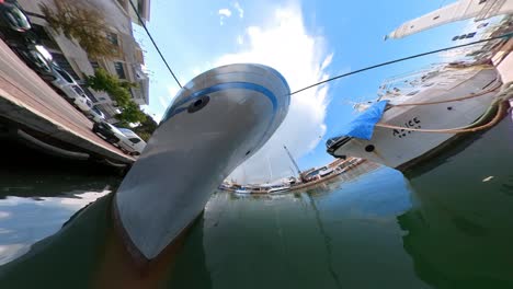 A-Ship-in-the-Harbor-Canal-in-Rimini,-Italy