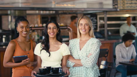 Portrait-Of-Female-Staff-Team-Working-In-Restaurant-Or-Coffee-Shop