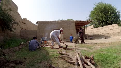 Wood-Chopping-in-Rural-Homesteads