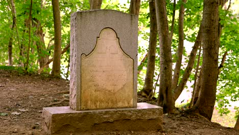 back-of-the-Gravesite-and-headstone-of-Brother-of-Mormon-prophet-Joseph-Smit-is-buried-in-Palmyra-New-York