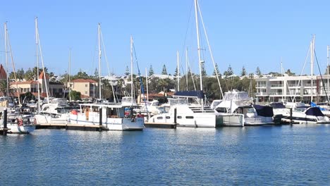 Yachts-of-various-sizes-moored-at-Mindarie-Marina-in-Perth,-Australia
