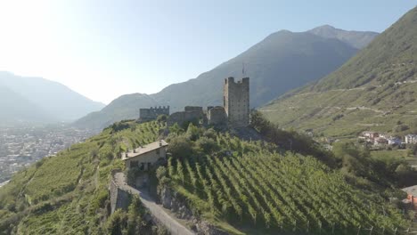 North-Italy,-Discover-Sondrio-from-Grumello-Castle.-vineyards
