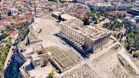 Parthenon-Temple-at-Acropolis-Athens-Greece,-Panoramic-View-Graphics-Animation-Video