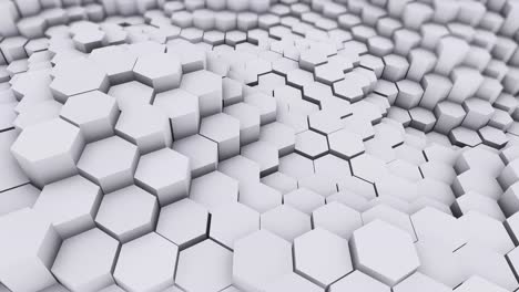 Abstract-field-of-geometric-hexagons-moving