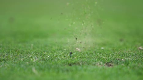Close-Up-Of-a-Golfer-Hitting-Tee-Shot-In-Slow-Motion