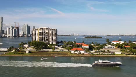 A-panning-drone-shot-of-a-yacht-cruising-through-the-intercostal