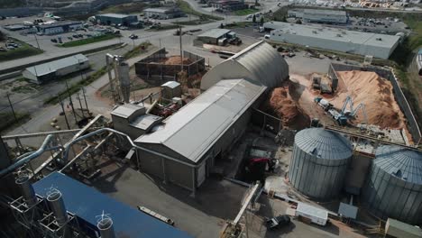 Drone-Shot-Of-An-Industrial-Pulp-And-Paper-Cellulose-Mill-In-Thurso-Canada