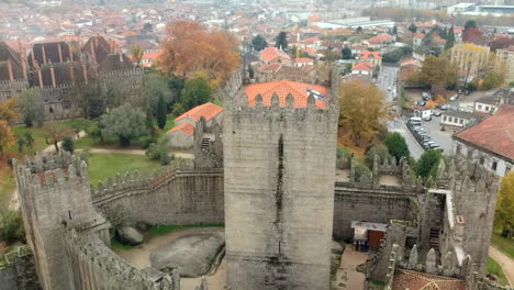 Aerial-view-of-Guimarães-Castle-over-the-city