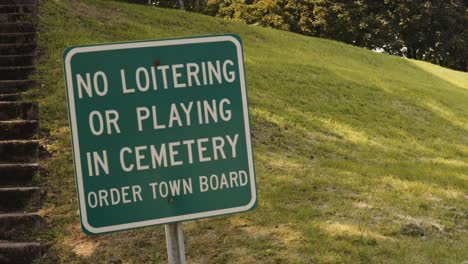 No-loitering-sign-near-a-cemetery-near-Downtown-Palmyra-New-York