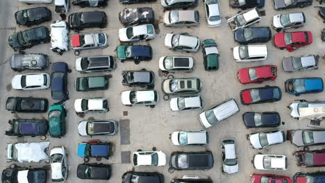 Aerial-view-of-an-automobile-junkyard