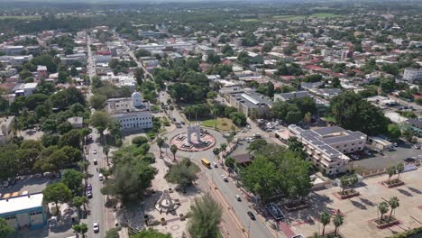 Aerial-View-Of-San-Juan-De-La-Maguana-City-And-Arco-Del-Triunfo-In-Dominican-Republic