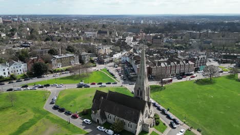 All-Saints,-church-Blackheath-London-drone,aerial