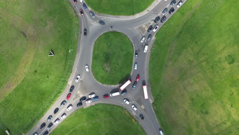 Ascending-drone,aerial--roundabout-Blackheath-London-UK