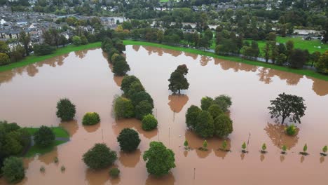 Panoramic-shot-of-flooded-South-Inch-Park-in-Perth-during-tragic-floods--Aerial-footage-8