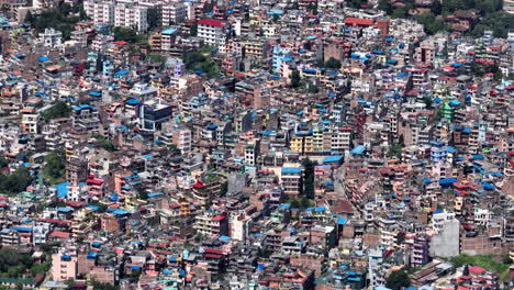 Drohnenaufnahme-Der-Städtischen-Stadt-Von-Kathmandu,-Nepal