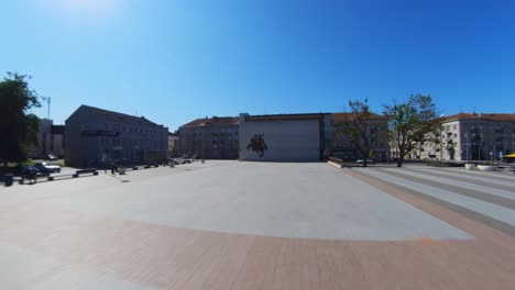 Hyperlapse-Footage-of-Central-City-Square-in-Siauliai,-Lithuania
