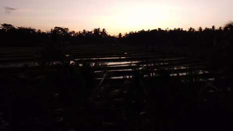 Sunrise-Over-the-Silhouette-Landscape-of-Licin-in-East-Java,-Indonesia