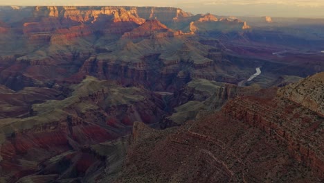 A-Panoramic-View-of-the-Grand-Canyon-and-Arches,-Arizona---Drone-Flying-Forward