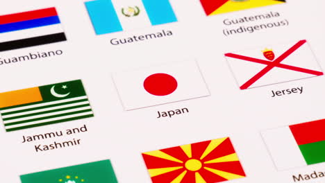 Von-Einer-Nahaufnahme-Der-Japanischen-Flagge-Bis-Zum-Herauszoomen-Und-Anzeigen-Der-Restlichen-Flaggen-Im-Bild