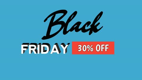 Black-Friday-30-percent-off-text-cartoon-animation-motion-graphics-on-blue-background-for-discount,shop,-business-concept-video-elements