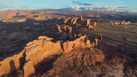 Aerial-View-Of-Red-Rocks-At-Arches-National-Park-In-Utah