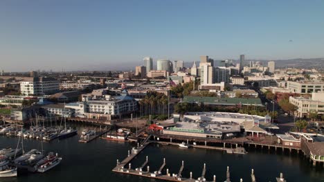 Aerial-view-of-Oakland-Skyline-with-Jack-London-Square-and-marina