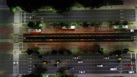 Nocturnal-aerial-view:-Aerial-Motion-Shot-of-Buenos-Aires-Avenida-9-de-Julio