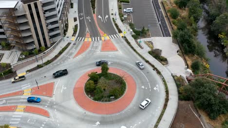 Aerial-Timelapse-of-Car-Roundabout