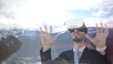 Mann-Benutzt-VR-Video