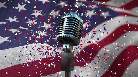 Bandera-Americana-Con-Confeti-Y-Micrófono