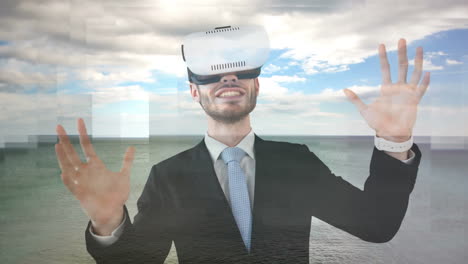 Mann-Benutzt-VR-Video