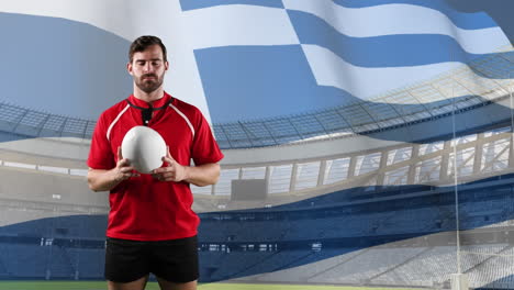 Professioneller-Rugbyspieler,-Der-Vor-Einer-Flagge-Und-Einem-Stadion-Steht