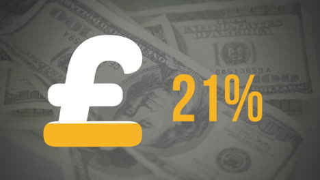 Pound-symbol-and-percentage-filling-in-colour-and-banknotes