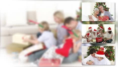 Positive-Familie,-Die-Weihnachten-Mit-Kindern-Feiert