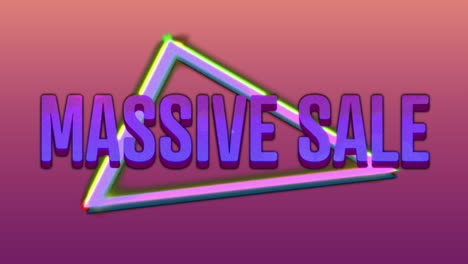 Massive-Sale-Grafik-Und-Farbenfrohe-Dreiecke-Auf-Dunkelrosa-Hintergrund-4k