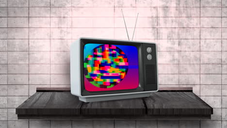 Old-television-and-colorful-static