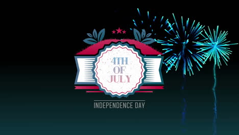 4th-of-July,-Independence-day-text-in-a-banner-and-fireworks