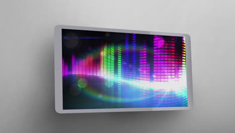 Tablet-showing-colored-music-bars-Video